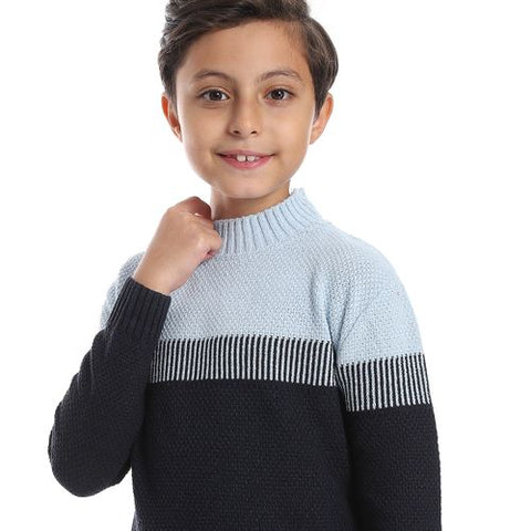 Wool Boys Pullover With Multi Design