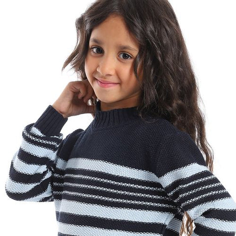 Girls Wool Pullover With Mutlicolour Design