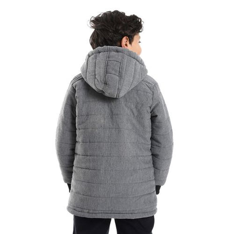 Boys Capotene Lining Jacket With Zipper-grey