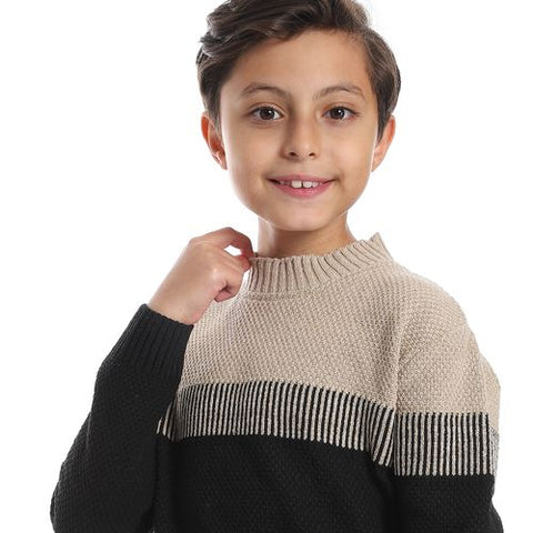 Wool Boys Pullover With Multi Design