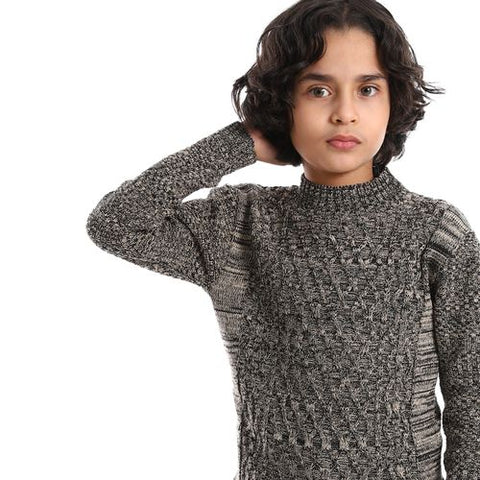 Wool Boys Pullover With Multi Design