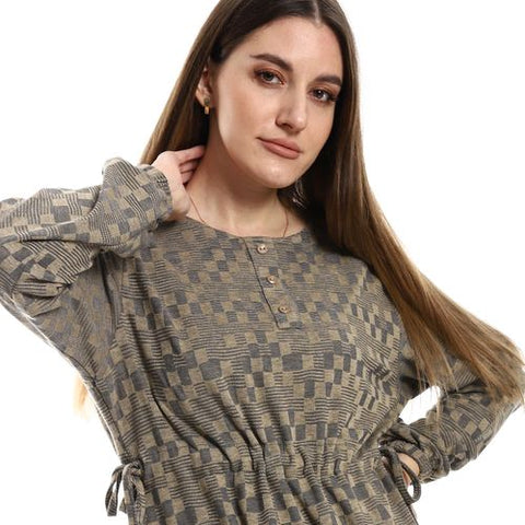 Women Plain Blouse with Long Sleeves Multicolor