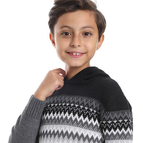 Boys Wool Pullover with Multi Design