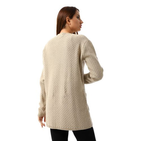 Women's wool open cardigan