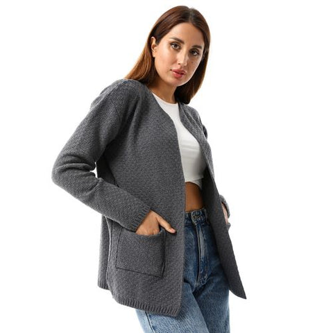 caesar womens wool open cardigan