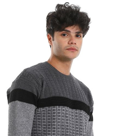 Men's wool pullover with multiple designs