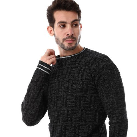 Wool Mens Pullover With Multi Design