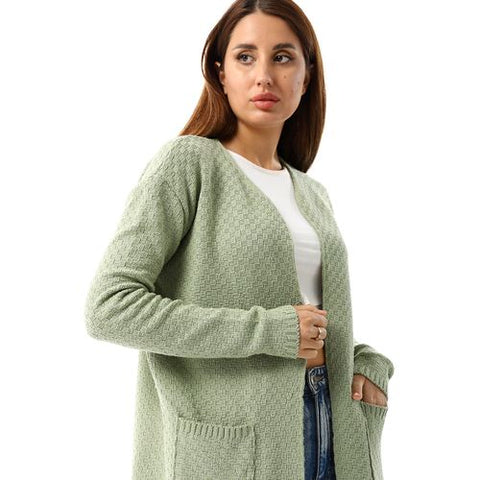 caesar womens wool open cardigan