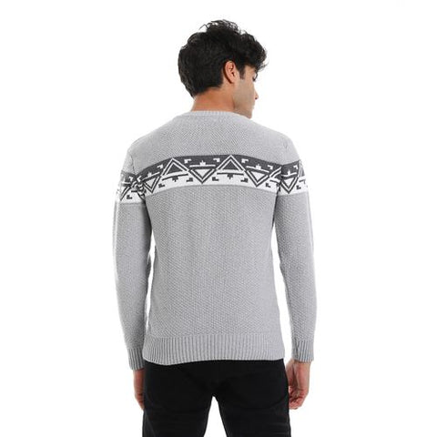 Wool Mens Pullover With Multi Design