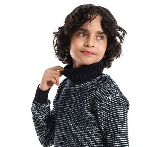 Wool Boys Pullover With Multi Design