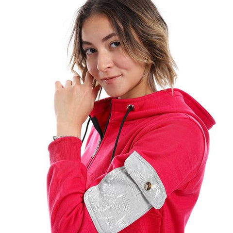 Women's sweatshirt with sleeve Pocket and zipper