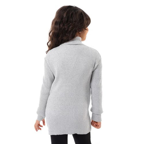 Girls Wool Pullover With High Neck