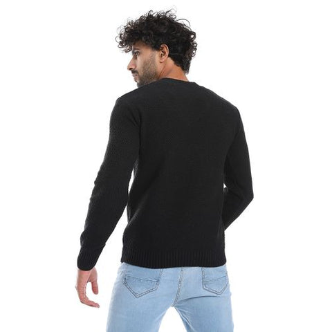 Men's wool Pullover with V Neck