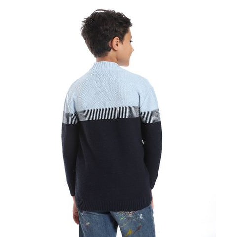 Wool Boys Pullover With Multi Design