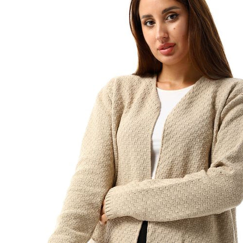 Women's wool open cardigan