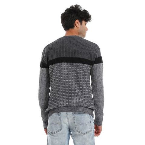 Men's wool pullover with multiple designs