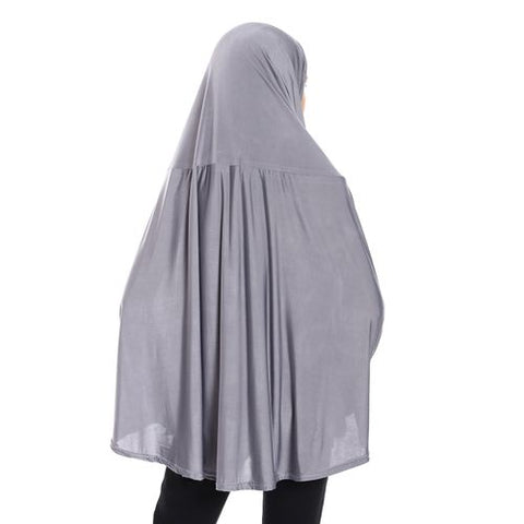 Plain Prayer Veil For Girls With Long Sleeves-grey