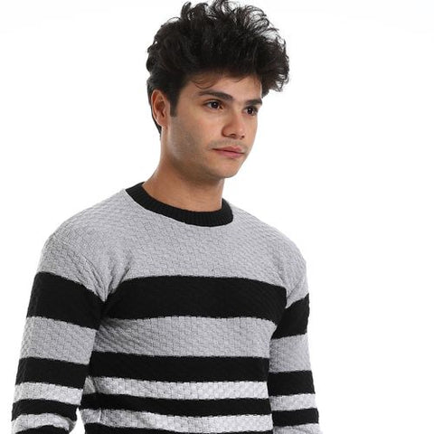 Men's wool pullover with multiple designs