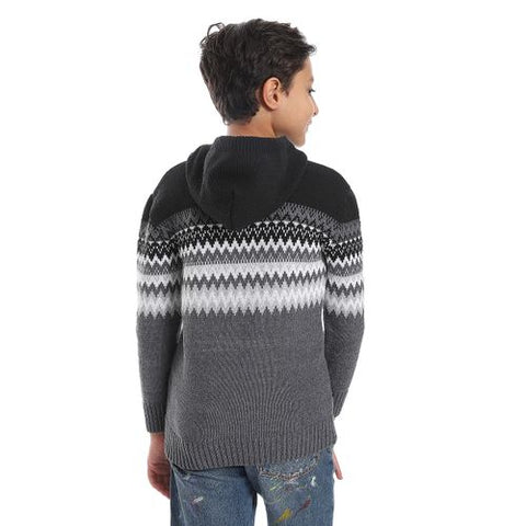 Boys Wool Pullover with Multi Design