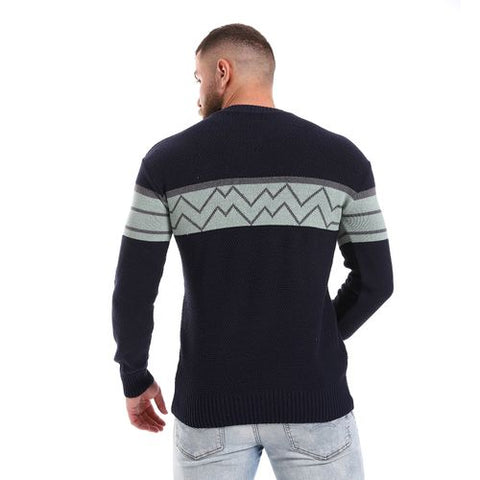 Wool Mens Pullover With Multi Design