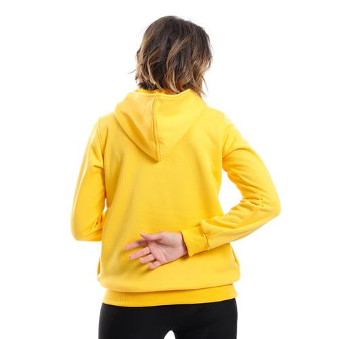 Women's sweatshirt with a pocket, zipper and buttons on the neck