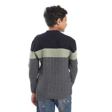 Wool Boys Pullover With Multi Design