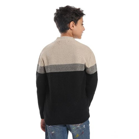 Wool Boys Pullover With Multi Design