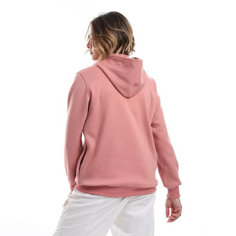 Women Closed Hoodie With Zipper and Buttons