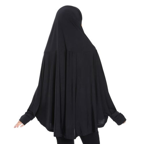 Plain Prayer Veil for Girls with Long Sleeves black