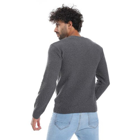 Men wool Pullover with V Neck