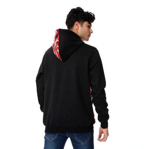 Mens Closed Hoodie With Army Design