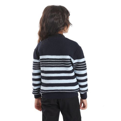 Girls Wool Pullover With Mutlicolour Design