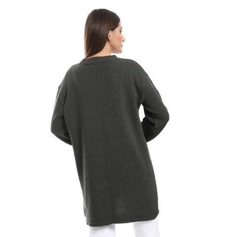 Women Wool Pullover With Round Neck