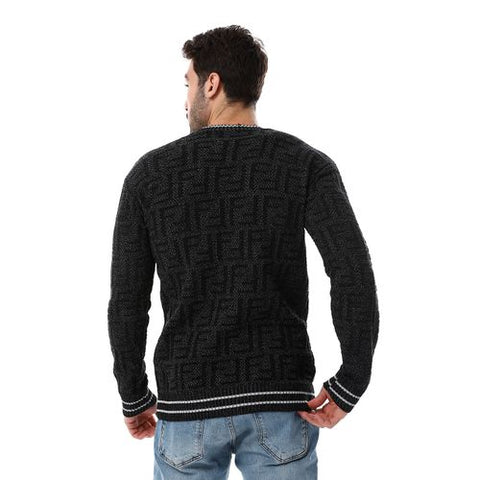 Wool Mens Pullover With Multi Design