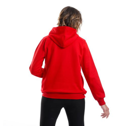 Women's sweatshirt with a pocket, zipper and buttons on the neck