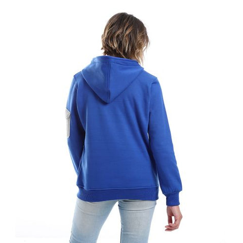 women's sweatshirt with sleeve pocket and zipper