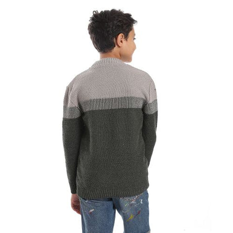 Wool Boys Pullover With Multi Design