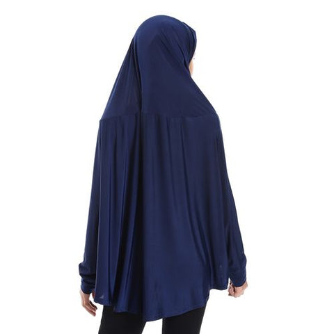 Plain Prayer Veil for Girls with Long Sleeves Blue