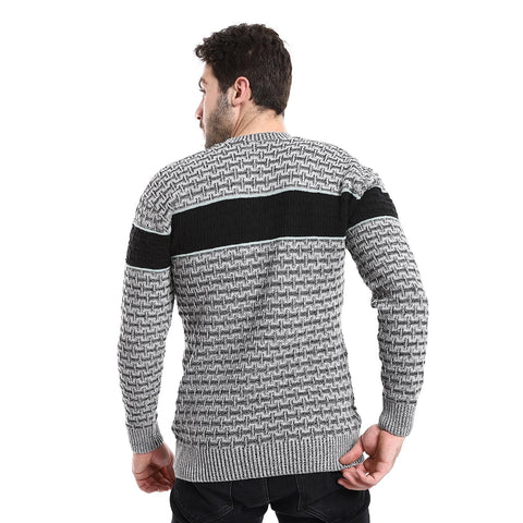 Mens Wool Pullover With Multi Design