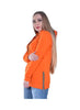 Casual Basic Hoodie With Side Zipper Orange
