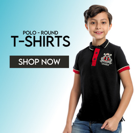 تيشيرت بولو أولادي - Boys polo t-shirt with high collar
