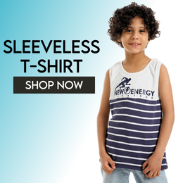 Boys sleeveless cotton t-shirt with multi design - تيشيرت كات أواادي قطن من سيزار مصر 