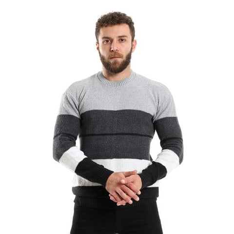 Men's wool pullover with multiple designs