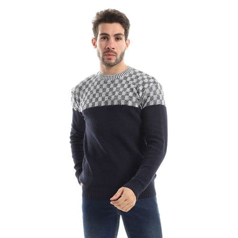 Men's wool pullover with multiple designs