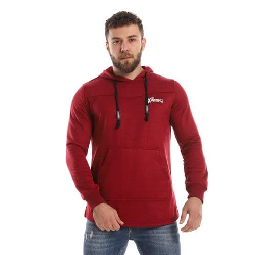 Caesar Mens Printed Hodie with Front Pockets