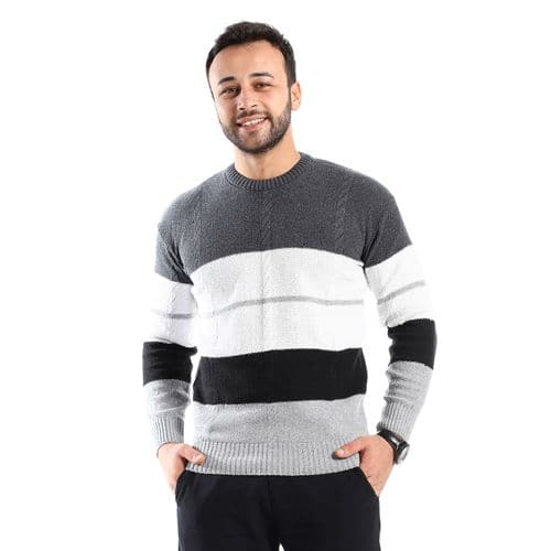 grey shades knitted winter pullover