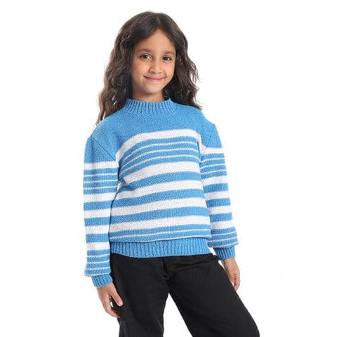 Girls Wool Pullover With Mutlicolour Design