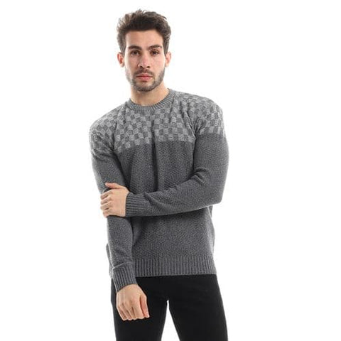 Men's wool pullover with multiple designs