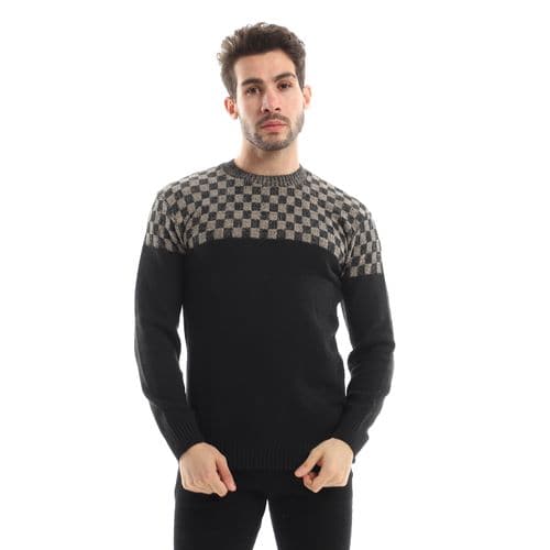 Men's wool pullover with multiple designs