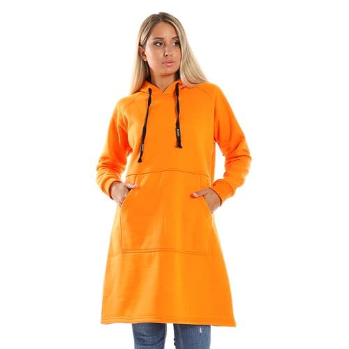 Caesar Woman Long Hoodie with Front Pocket